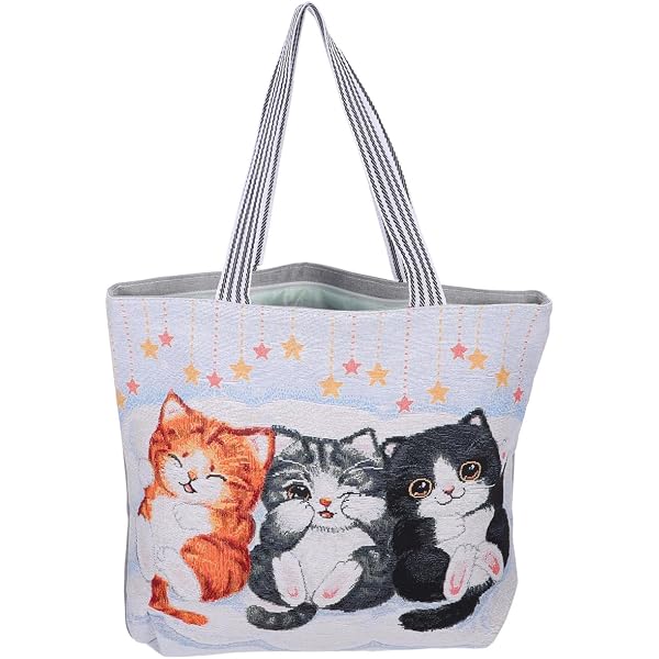 Amazon | トートバッグ レディース 大容量 軽量 猫柄 ねこ 手提げ